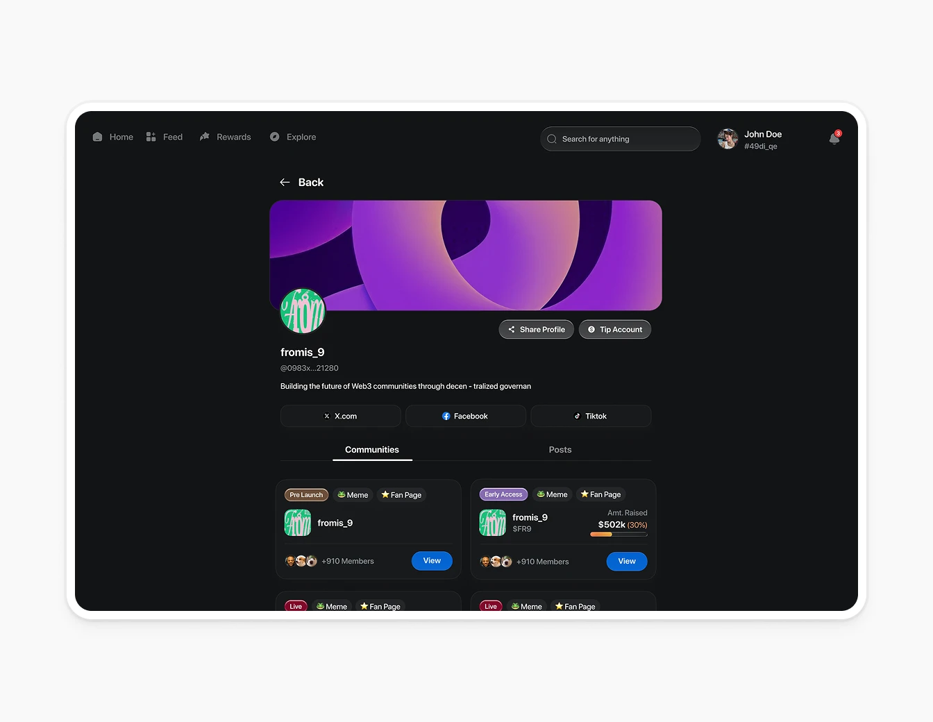 Thrust Creator Profile Dark Communities V3
