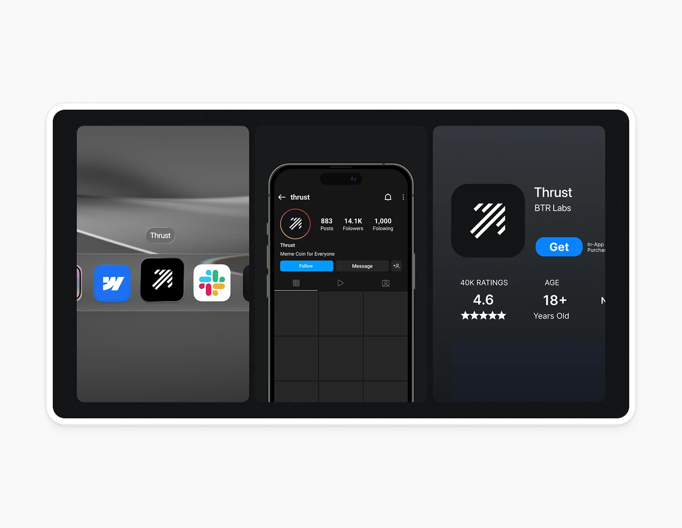 Thrust Brand Instagram App Store Mockup