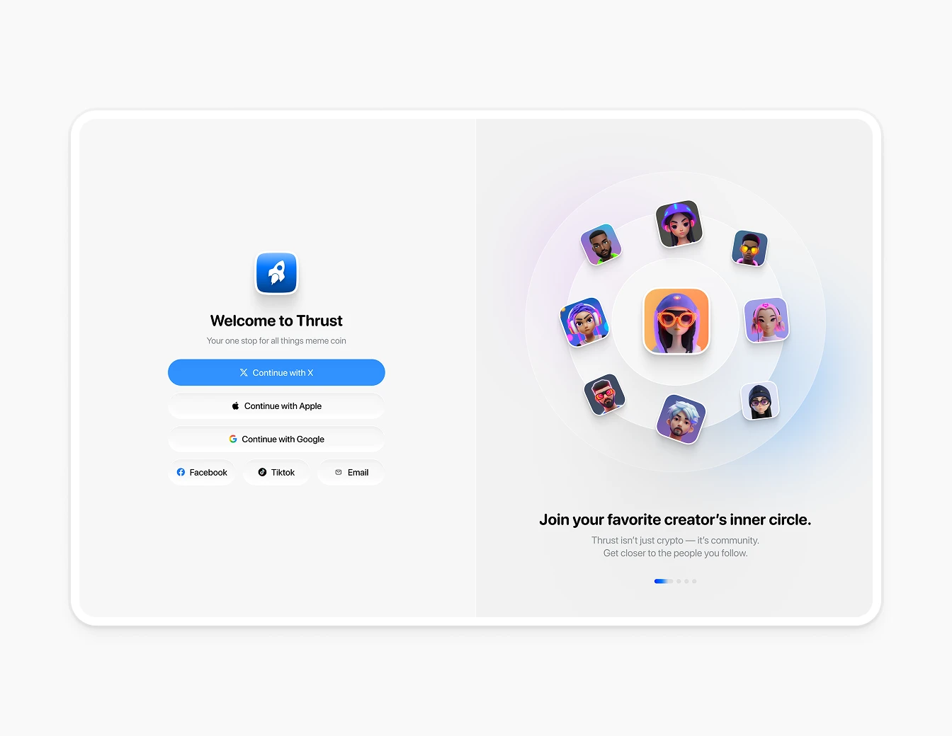 Thrust Welcome Login Light Inner Circle