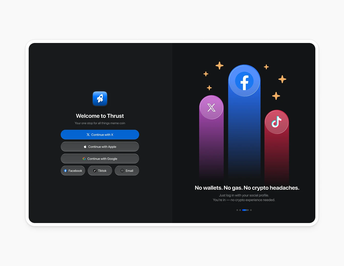 Thrust Welcome Login Dark No Wallets Social