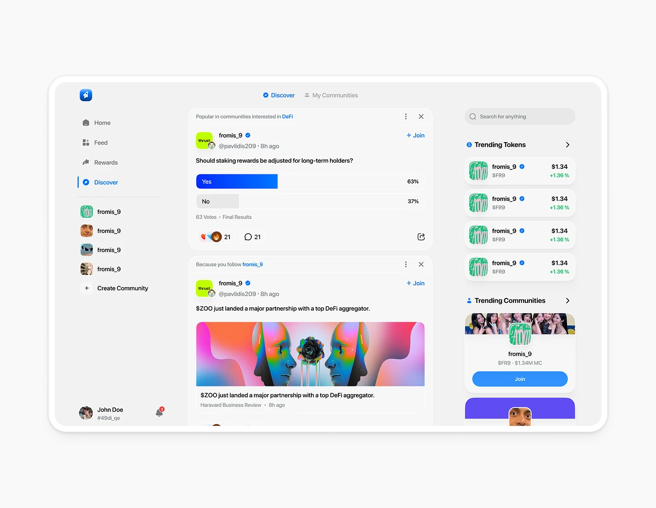 Thrust Discover Feed Light Trending Chat