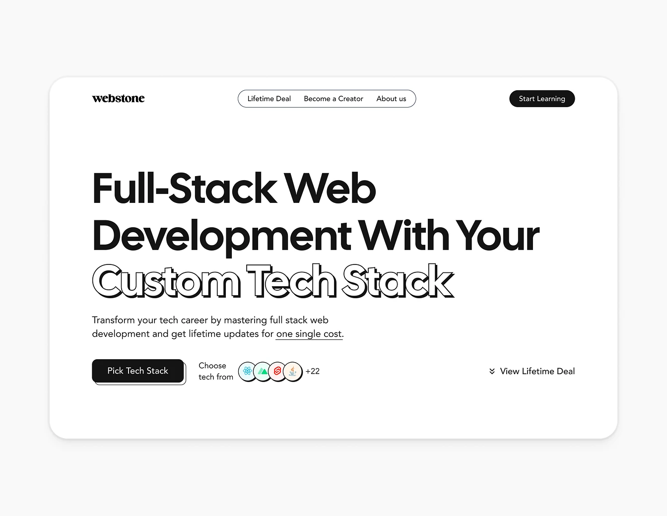 Webstone Hero Custom Tech Stack Bold