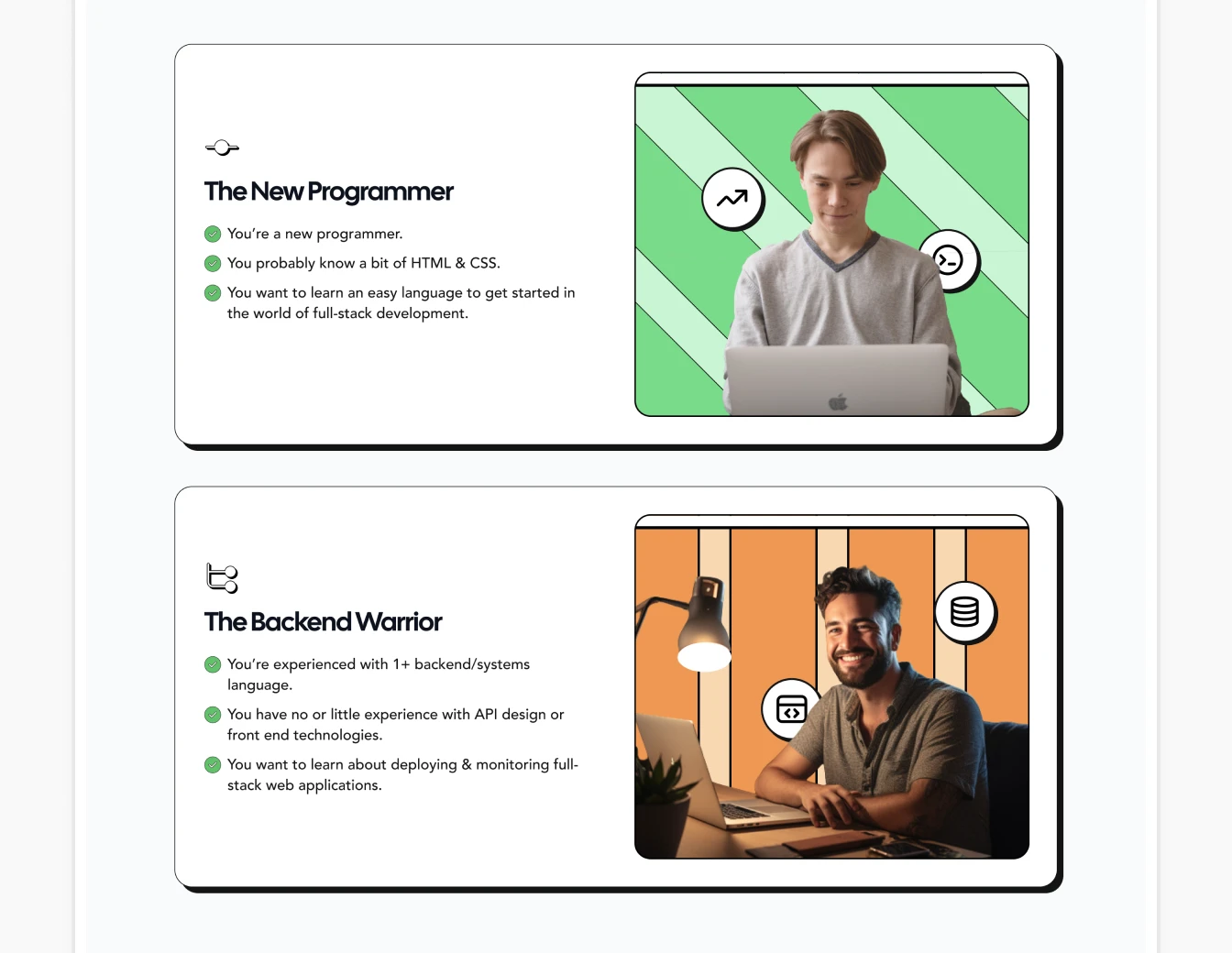Webstone Learner Profiles Personas Cards