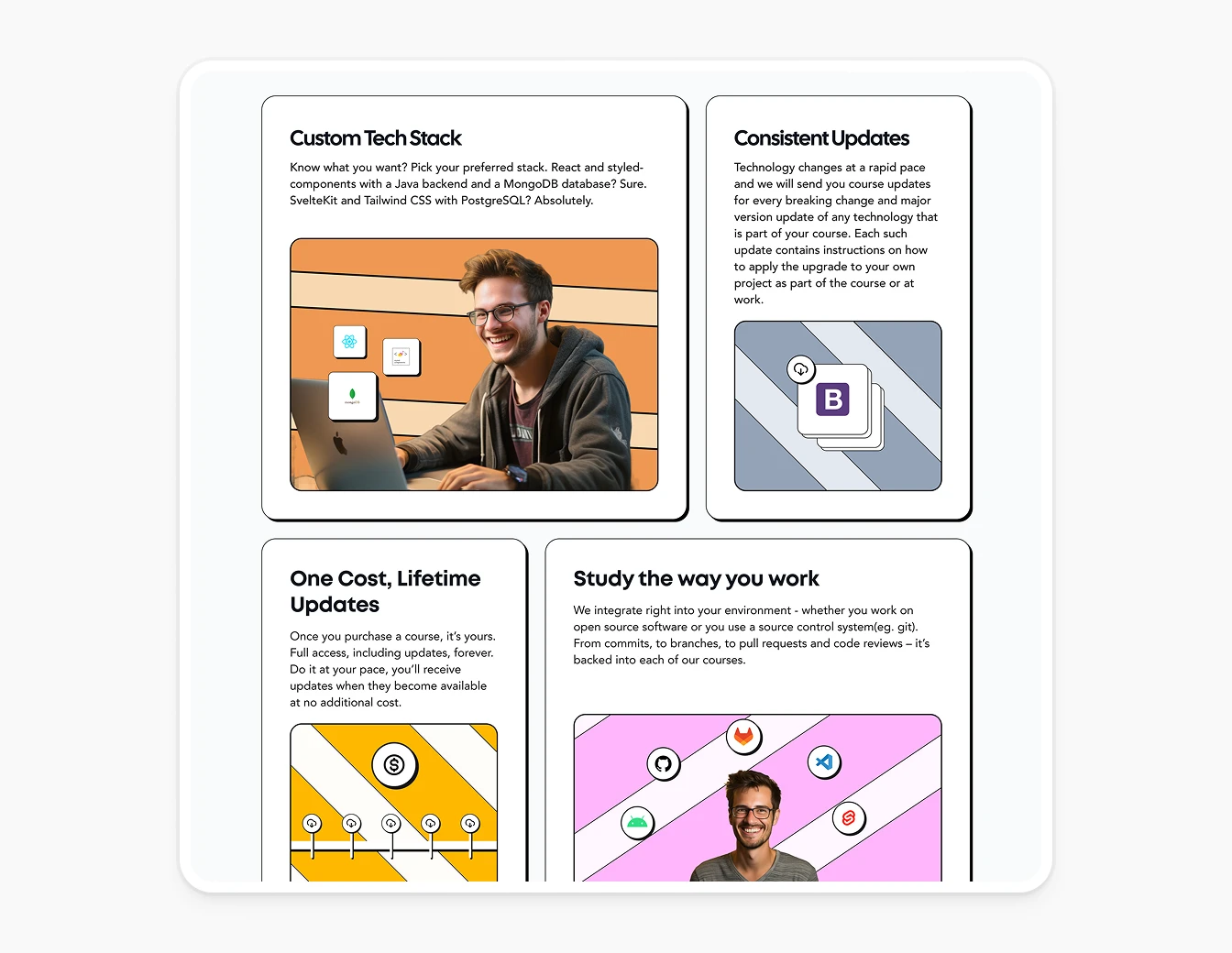 Webstone Features Benefits Colorful Cards