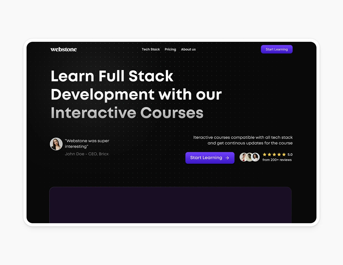Webstone Dark Hero Interactive Courses