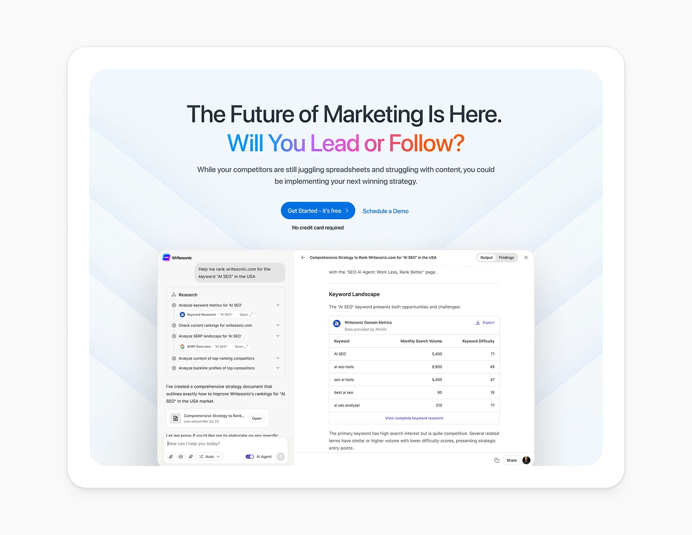Writesonic Future of Marketing CTA Hero