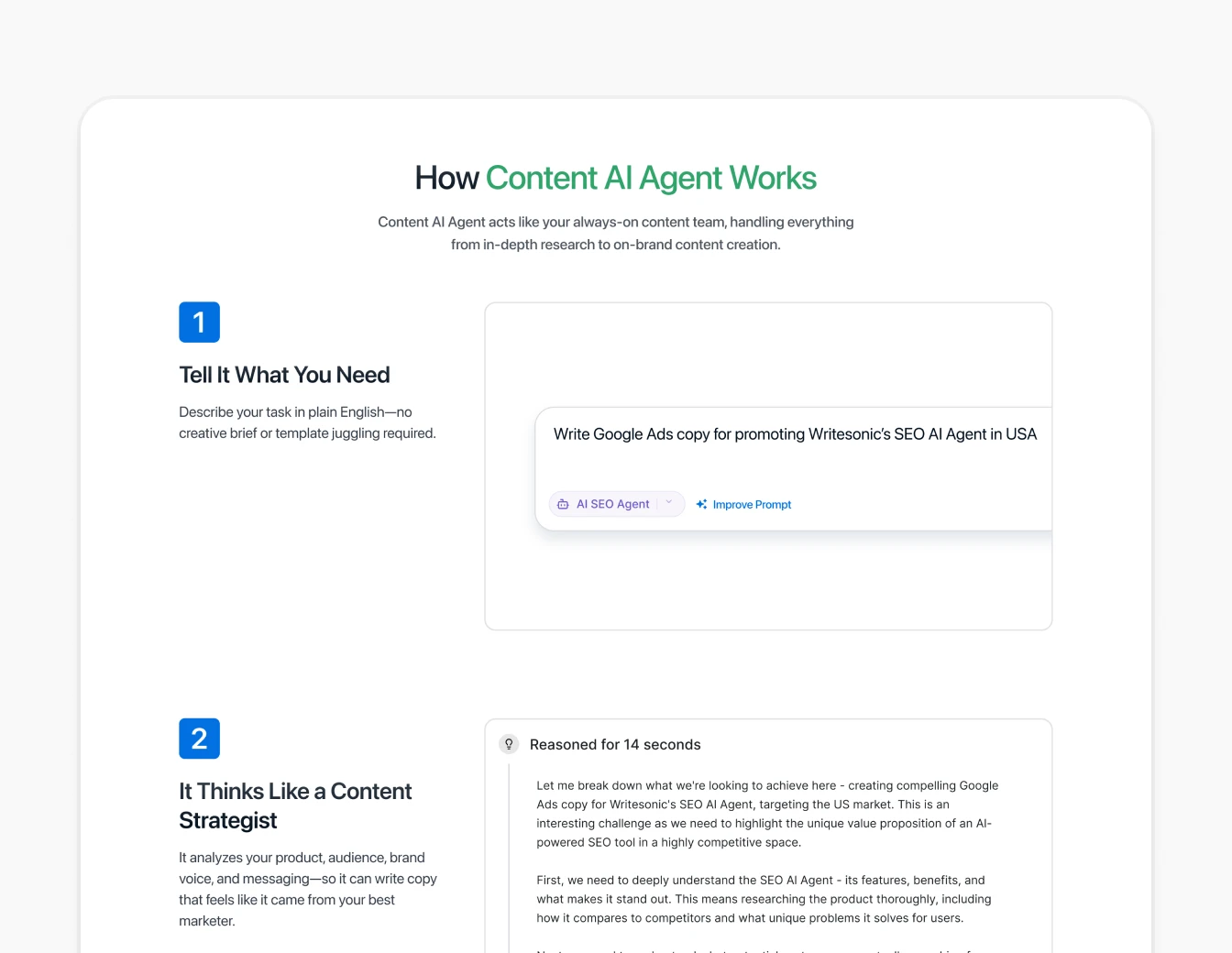 Writesonic Content AI Agent How It Works