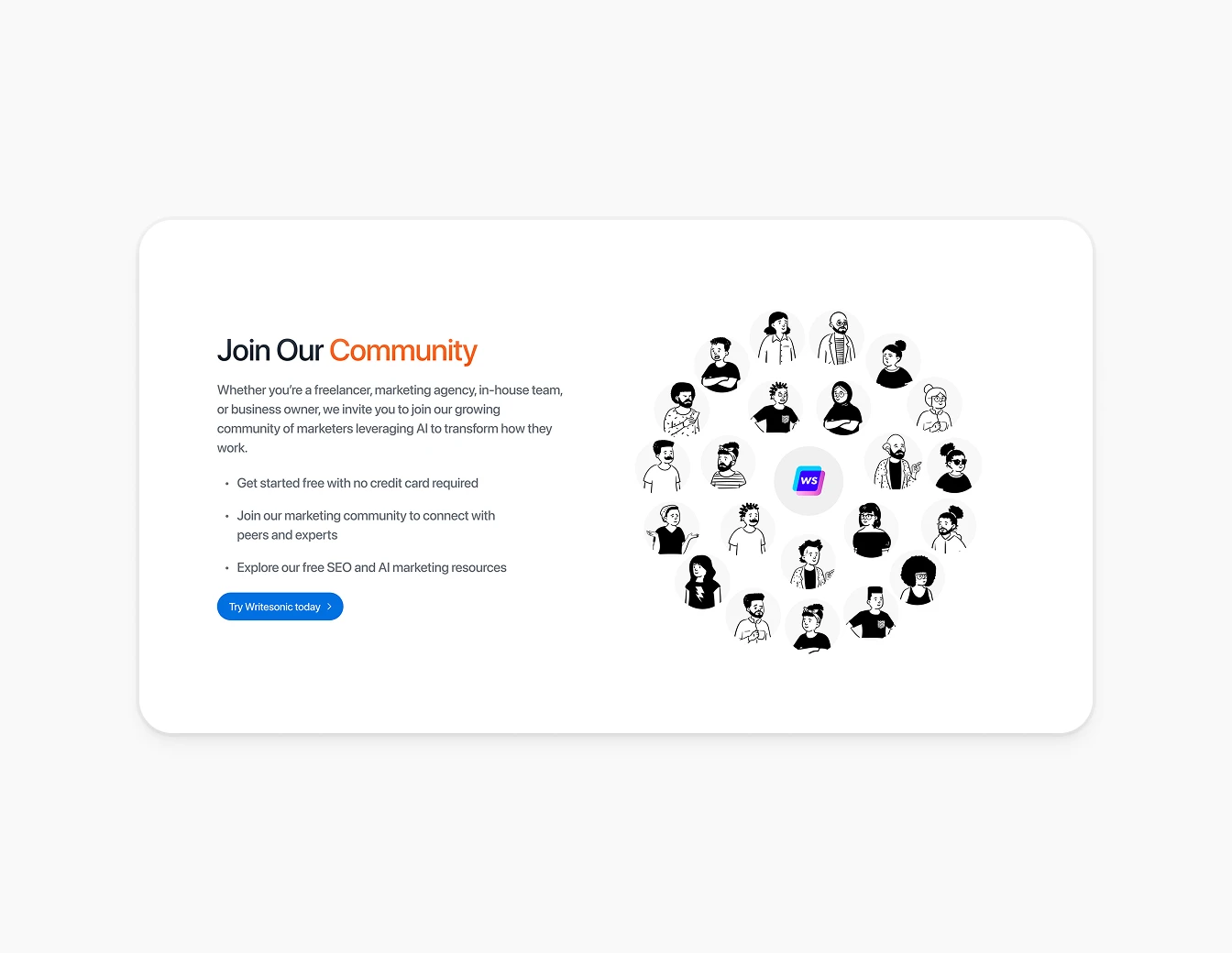 Writesonic Join Community Illustration CTA