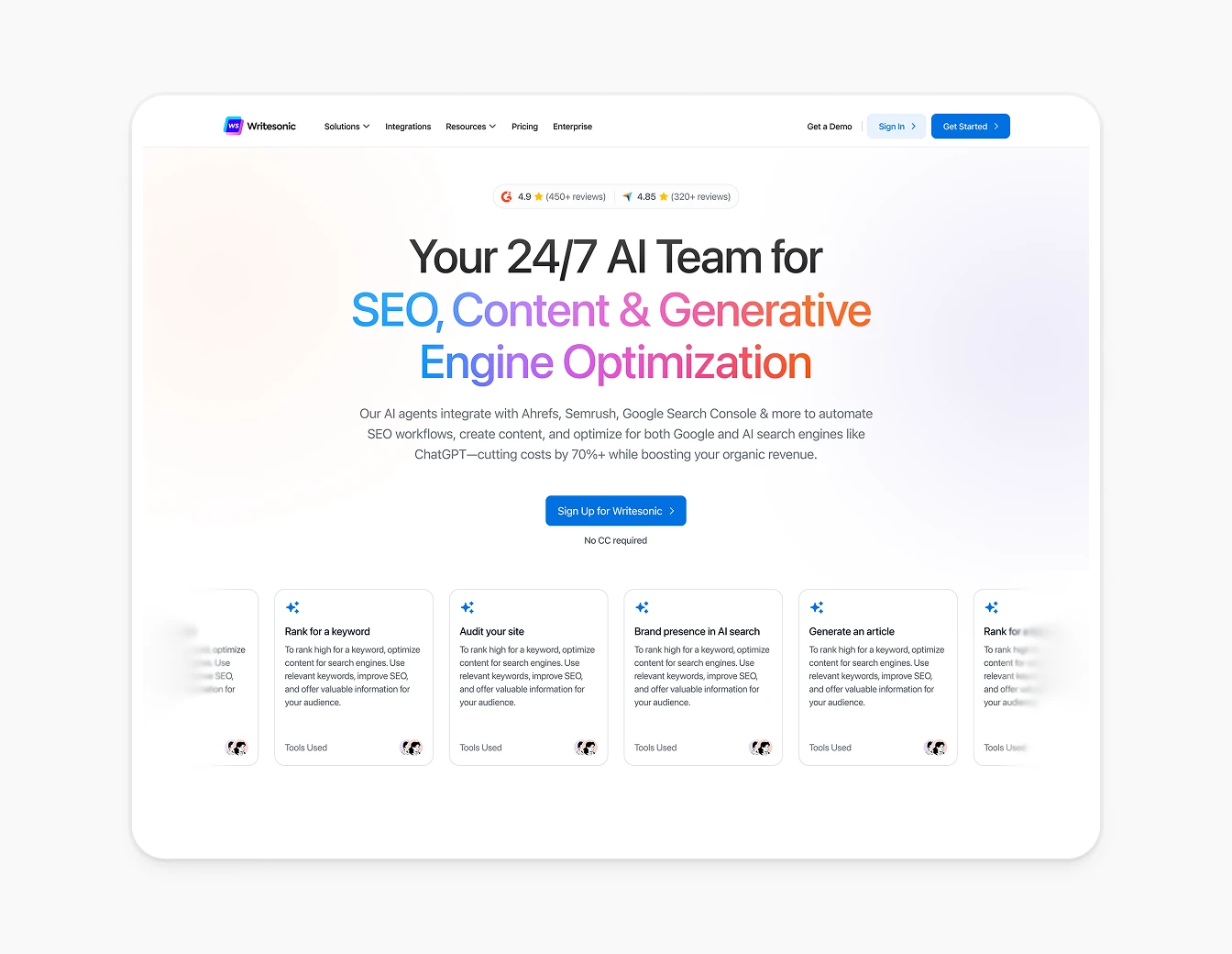 Writesonic Social Media Content Bento Grid