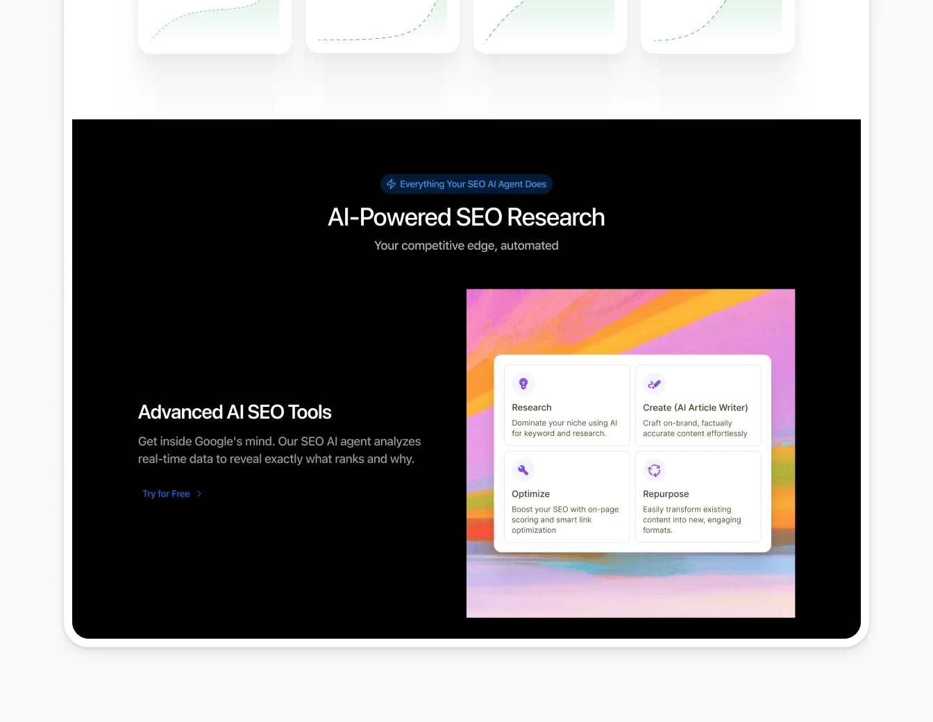 Writesonic AI SEO Research Dark Features