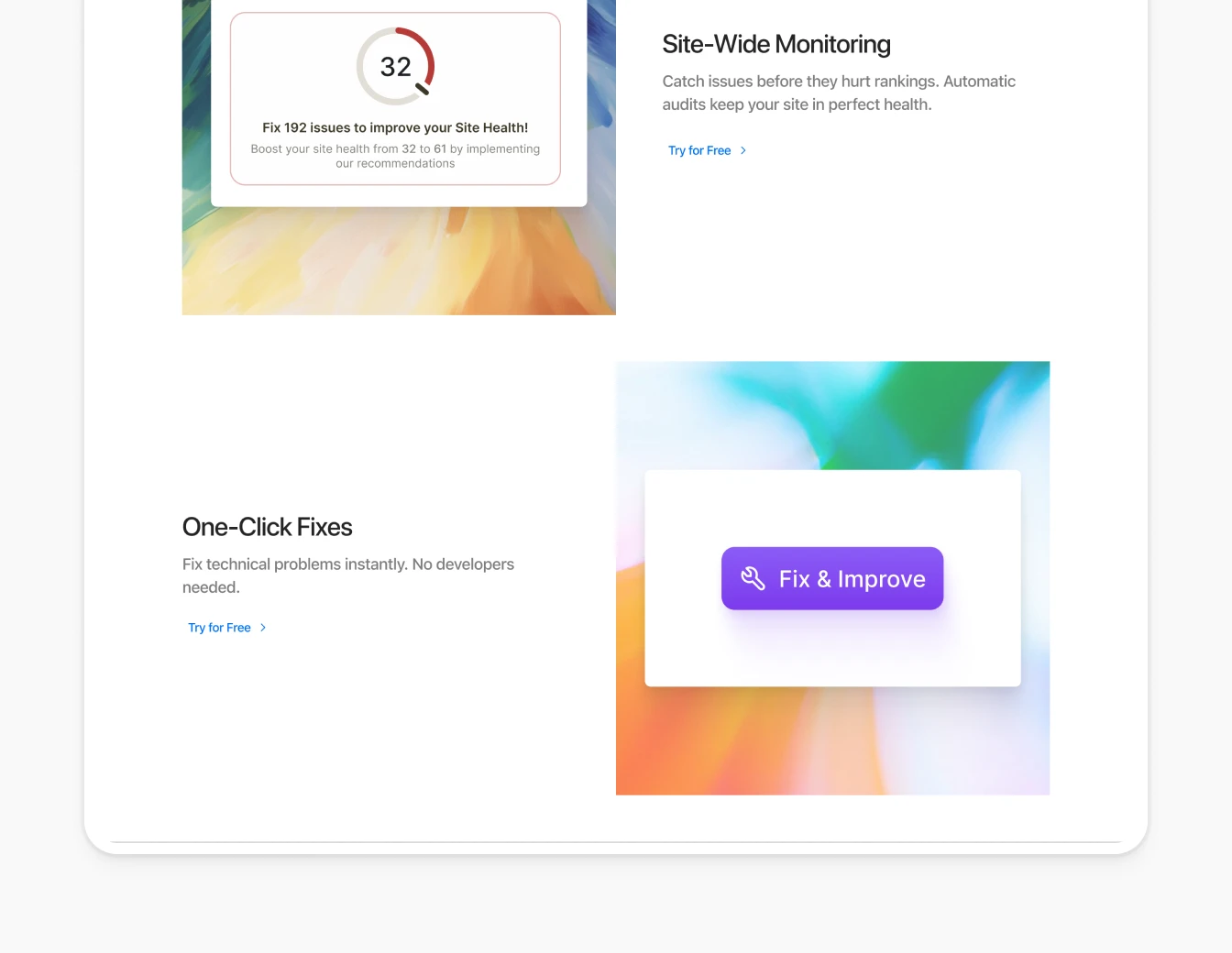 Writesonic SEO Monitoring One Click Fixes