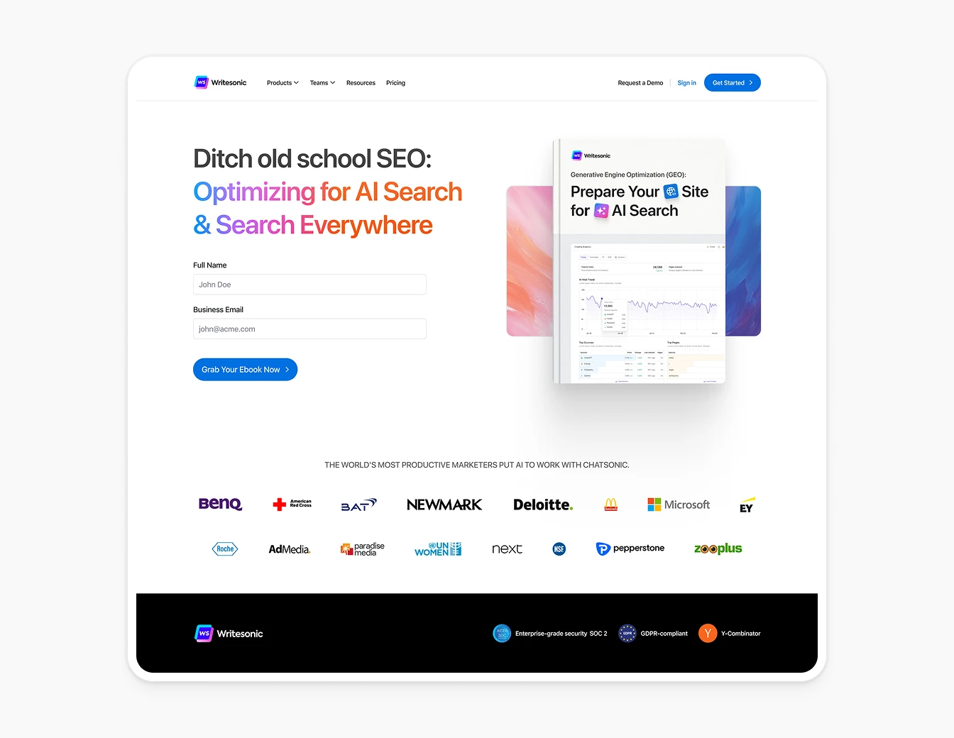 Writesonic GEO Ebook Lead Capture Dark V2