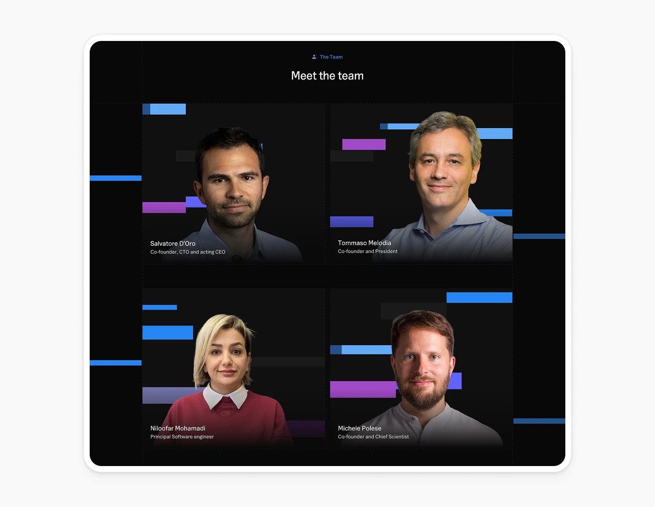 ZTouch Meet the Team Dark Photo Grid